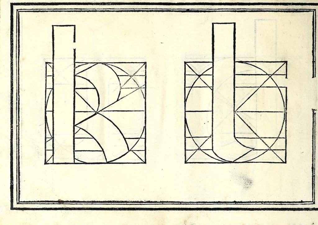 An illustration from Opera di frate Vespasiano Amphiareo da Ferrara dell'ordine minore conventvale, nella qvale s'insegna a scrivere varie sorti di lettere : & massime una lettera bastarda da lui nouamente con sua industria ritrouata, laquale serue al cancellaresco & mercantesco : poi insegna a far l'inchiostro negrissimo con tanta facilità, che ciascuno per semplice che sia, lo saprà far da se : anchora a macinar l'oro, & scriuere con esso come si farà con l'inchiostro, parimente a scriuere con l'azurro, & col cenaprio : opera vtilissima, e molto necessaria all'uso humano : aggivntovi di nvovo dve bellissimi alpha beti di maiuscole, che nell'altre impressioni non si sono piu stampati, 1572, leaf 92