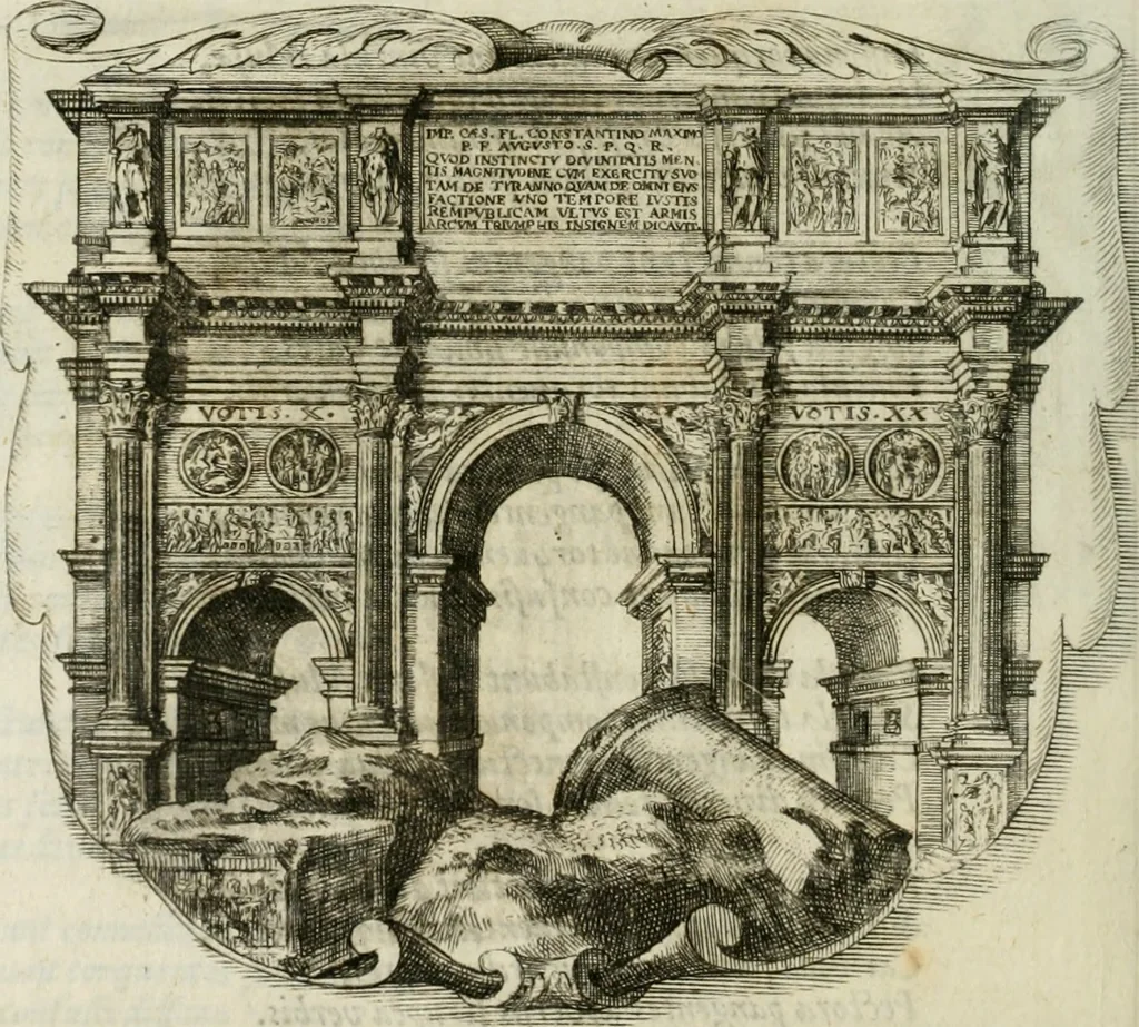 An illustration from Opera historica et philologica, sacra et profana. In quibus historia Boica, res augustanae, conversio & passio ss. martyrum Afrae, Hilariae, Dignae [et al.] ... continentur, 1682, leaf 1125