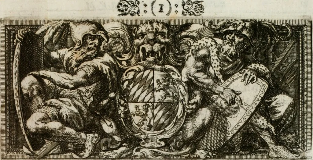 An illustration from Opera historica et philologica, sacra et profana. In quibus historia Boica, res augustanae, conversio & passio ss. martyrum Afrae, Hilariae, Dignae [et al.] ... continentur, 1682, leaf 134