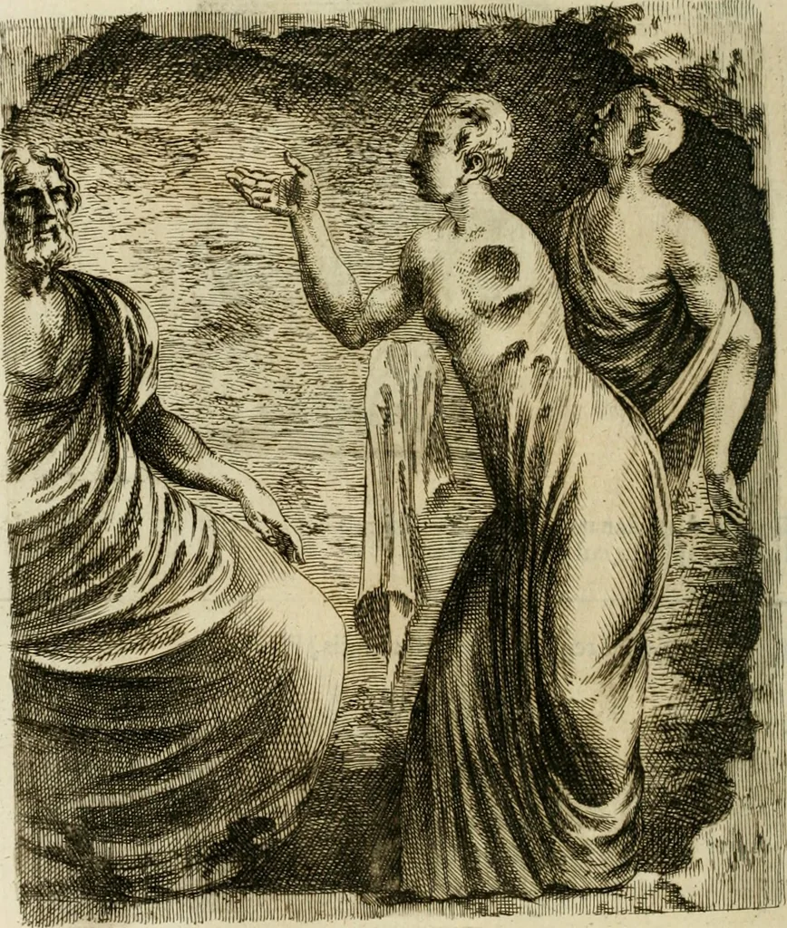 An illustration from Opera historica et philologica, sacra et profana. In quibus historia Boica, res augustanae, conversio & passio ss. martyrum Afrae, Hilariae, Dignae [et al.] ... continentur, 1682, leaf 499