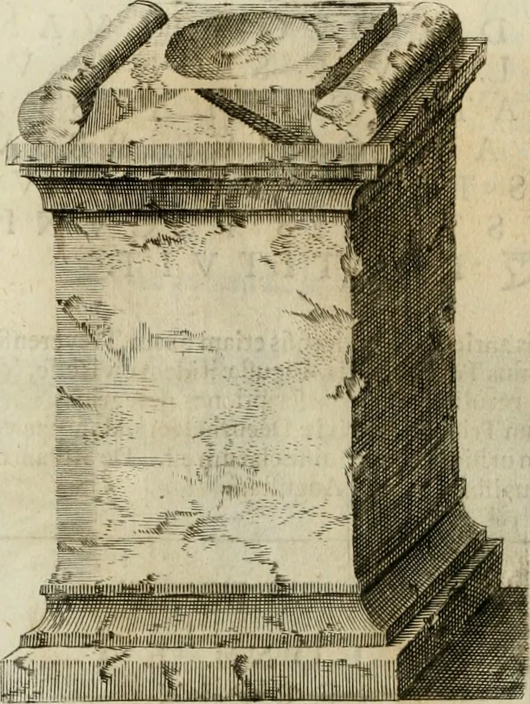 An illustration from Opera historica et philologica, sacra et profana. In quibus historia Boica, res augustanae, conversio & passio ss. martyrum Afrae, Hilariae, Dignae [et al.] ... continentur, 1682, leaf 501