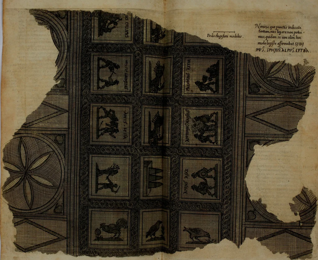 An illustration from Opera historica et philologica, sacra et profana. In quibus historia Boica, res augustanae, conversio & passio ss. martyrum Afrae, Hilariae, Dignae [et al.] ... continentur, 1682, leaf 533