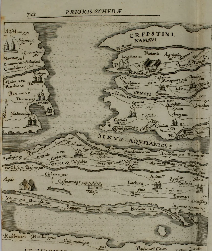 An illustration from Opera historica et philologica, sacra et profana. In quibus historia Boica, res augustanae, conversio & passio ss. martyrum Afrae, Hilariae, Dignae [et al.] ... continentur, 1682, leaf 857