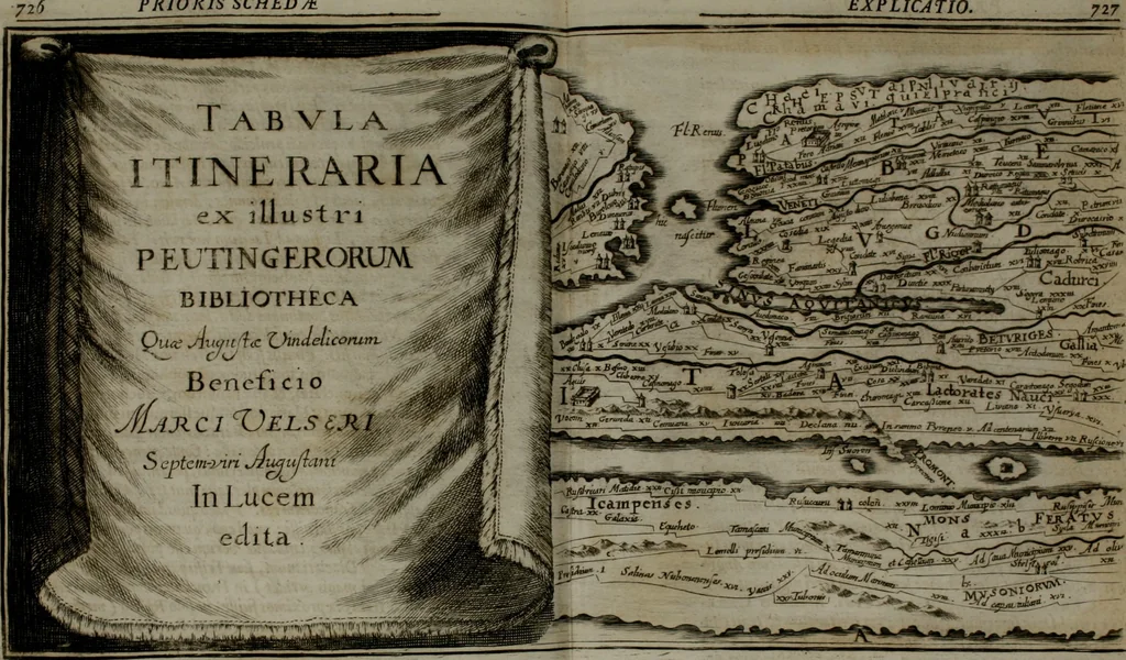 An illustration from Opera historica et philologica, sacra et profana. In quibus historia Boica, res augustanae, conversio & passio ss. martyrum Afrae, Hilariae, Dignae [et al.] ... continentur, 1682, leaf 861