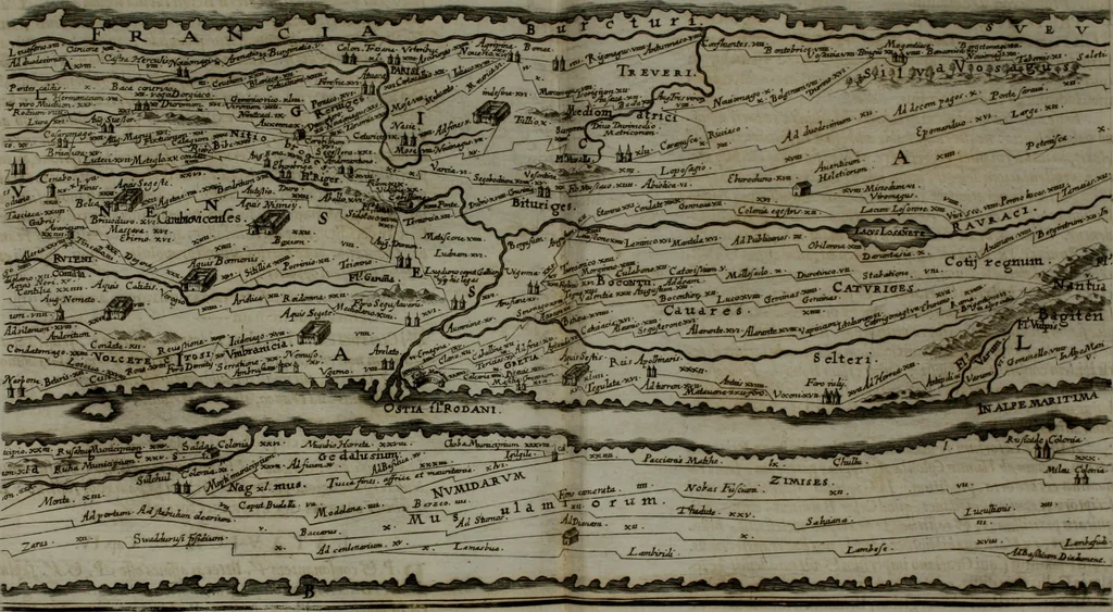 An illustration from Opera historica et philologica, sacra et profana. In quibus historia Boica, res augustanae, conversio & passio ss. martyrum Afrae, Hilariae, Dignae [et al.] ... continentur, 1682, leaf 865