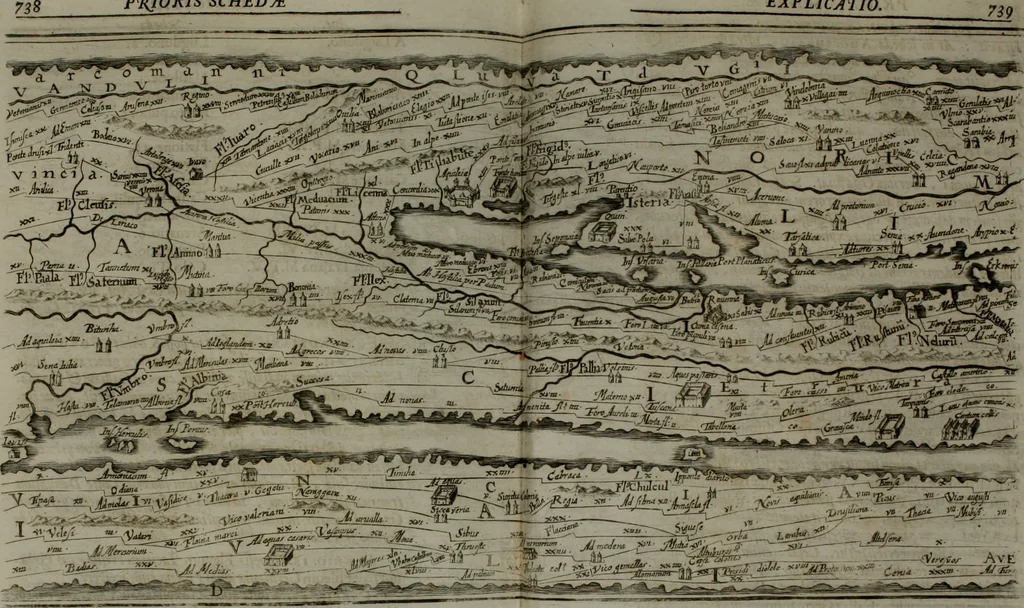 An illustration from Opera historica et philologica, sacra et profana. In quibus historia Boica, res augustanae, conversio & passio ss. martyrum Afrae, Hilariae, Dignae [et al.] ... continentur, 1682, leaf 873