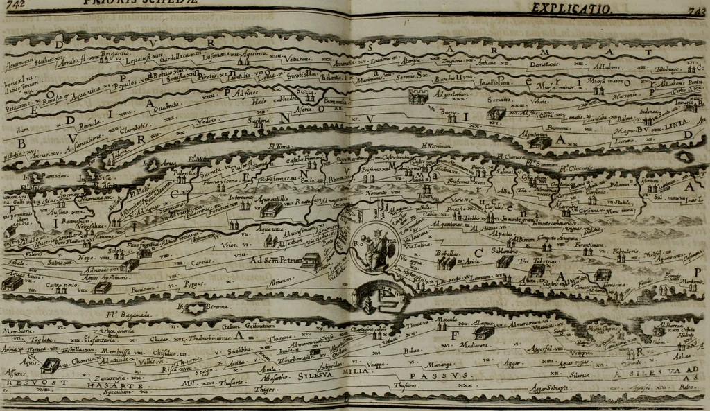 An illustration from Opera historica et philologica, sacra et profana. In quibus historia Boica, res augustanae, conversio & passio ss. martyrum Afrae, Hilariae, Dignae [et al.] ... continentur, 1682, leaf 877