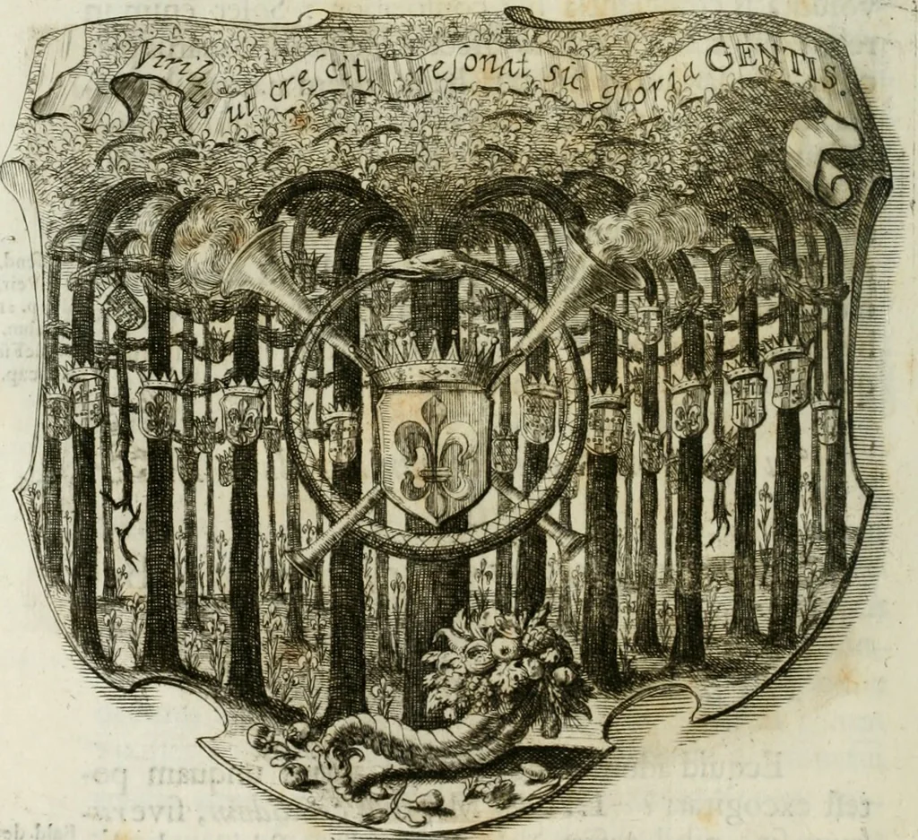 An illustration from Opera historica et philologica, sacra et profana. In quibus historia Boica, res augustanae, conversio & passio ss. martyrum Afrae, Hilariae, Dignae [et al.] ... continentur, 1682, leaf 91