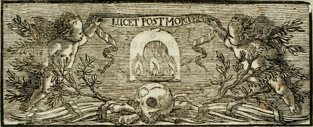 An illustration from Opera historica et philologica, sacra et profana. In quibus historia Boica, res augustanae, conversio & passio ss. martyrum Afrae, Hilariae, Dignae [et al.] ... continentur, 1682, leaf 950