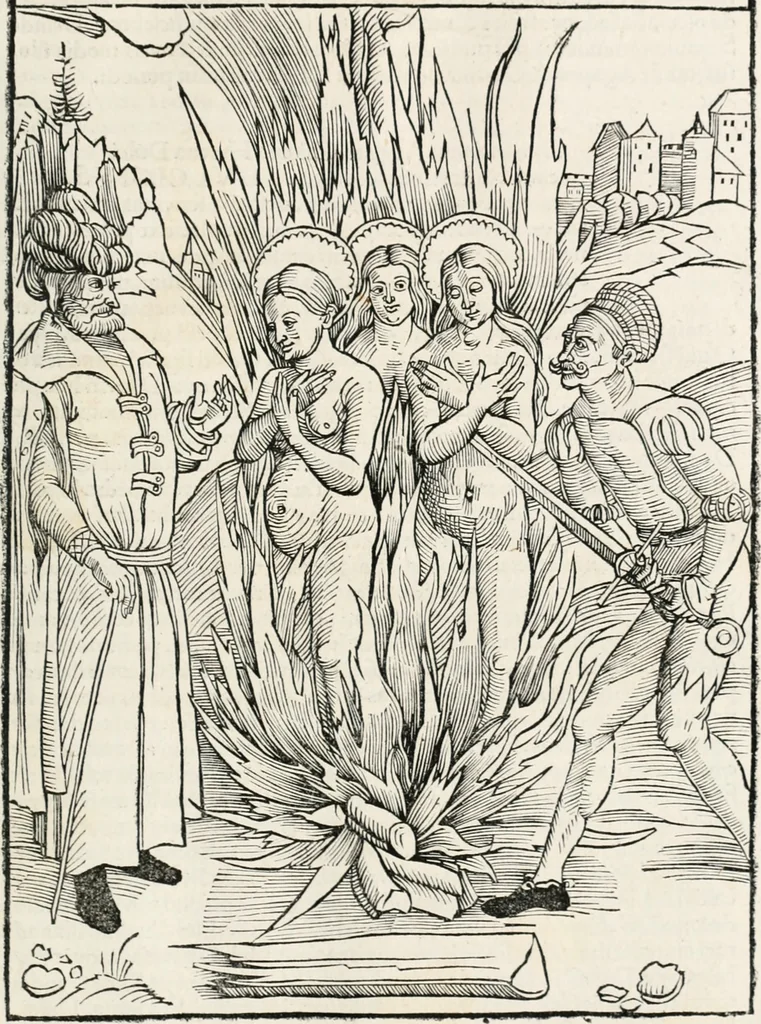 An illustration from Opera Hrosuite : illustris uirginis et monialis Germane, gente Saxonico orte, 1501, leaf 24