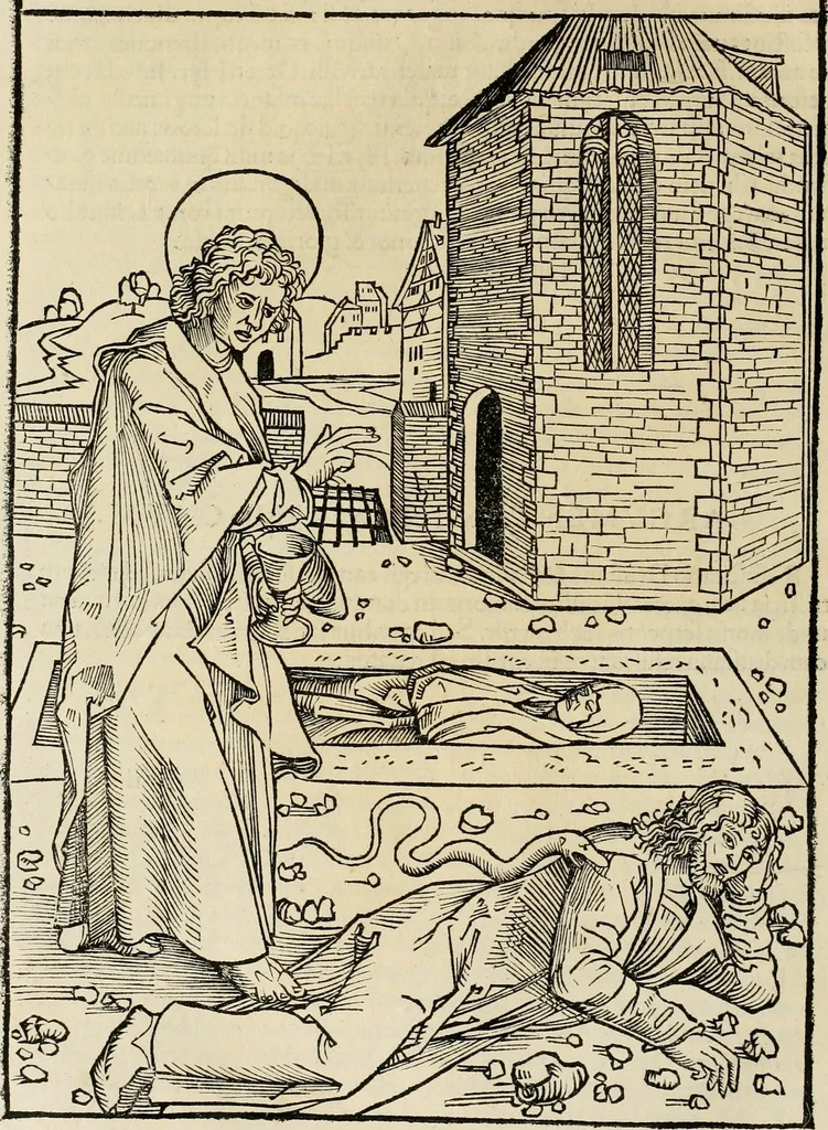 An illustration from Opera Hrosvite, illvstris virginis et monialis germane, gente Saxonica orte, nvper a Conrado Celte inventa, 1501, leaf 29