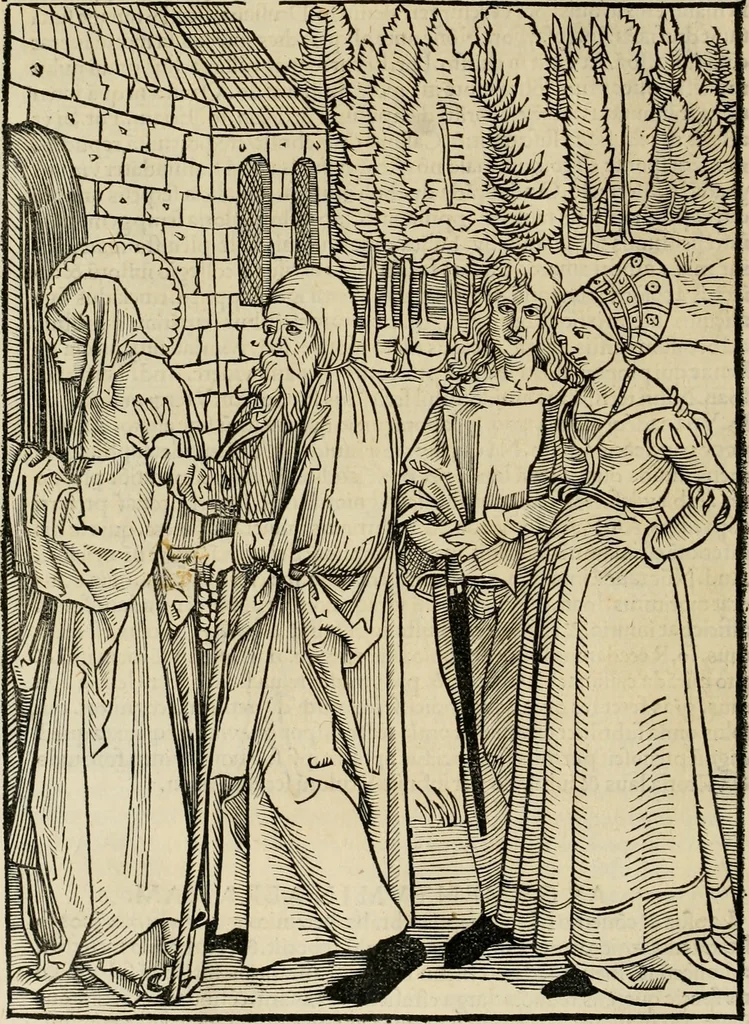An illustration from Opera Hrosvite, illvstris virginis et monialis germane, gente Saxonica orte, nvper a Conrado Celte inventa, 1501, leaf 35