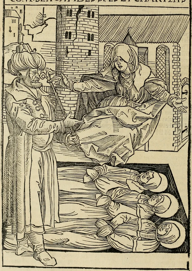 An illustration from Opera Hrosvite, illvstris virginis et monialis germane, gente Saxonica orte, nvper a Conrado Celte inventa, 1501, leaf 51