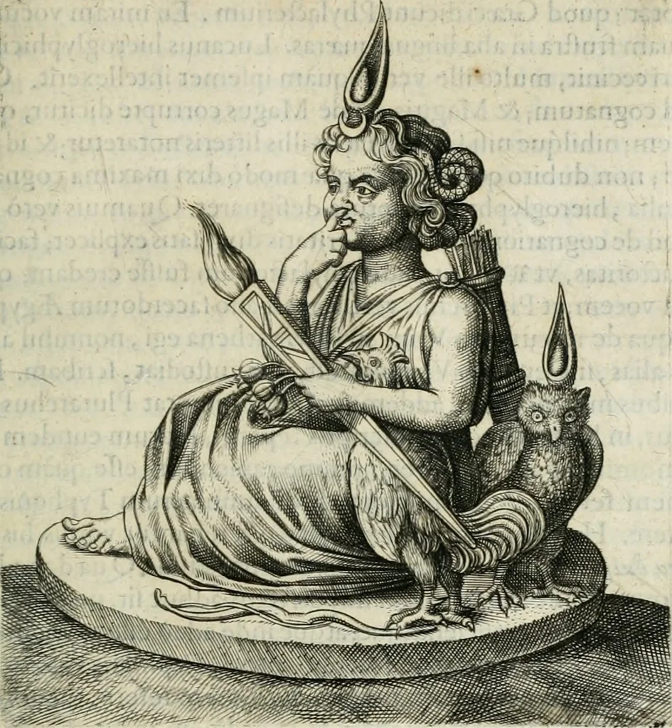An illustration from Opera Ioan. Goropii Becani, hactenus in lucum non edita: nempe, Hermathena, Heiroglyphica, Vertumnus, Gallica, Francica, Hispanica, 1580, leaf 340