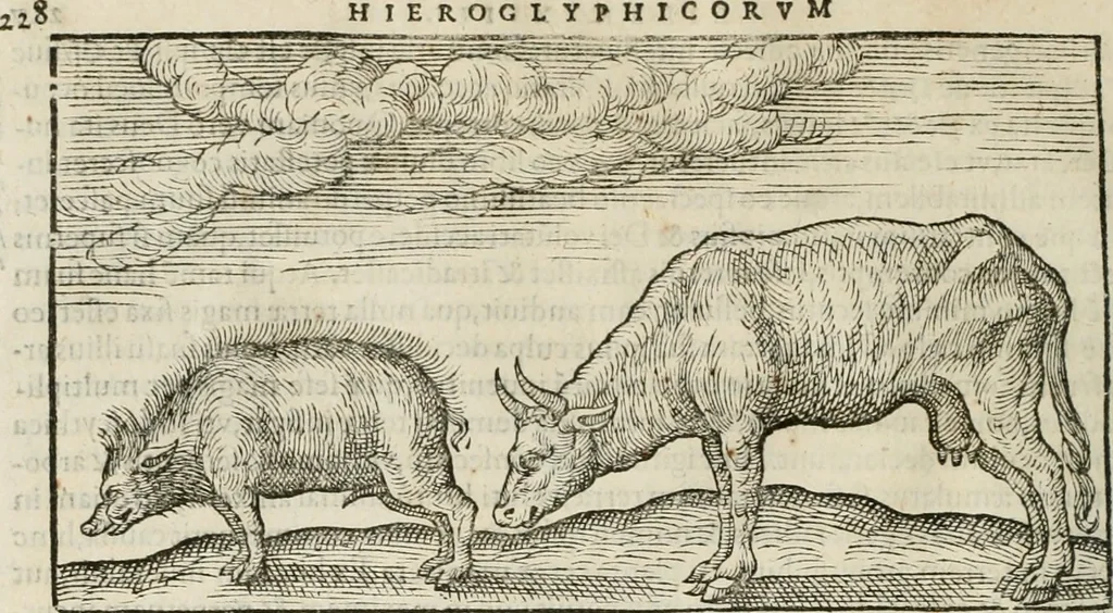 An illustration from Opera Ioan. Goropii Becani, hactenus in lucum non edita: nempe, Hermathena, Heiroglyphica, Vertumnus, Gallica, Francica, Hispanica, 1580, leaf 519