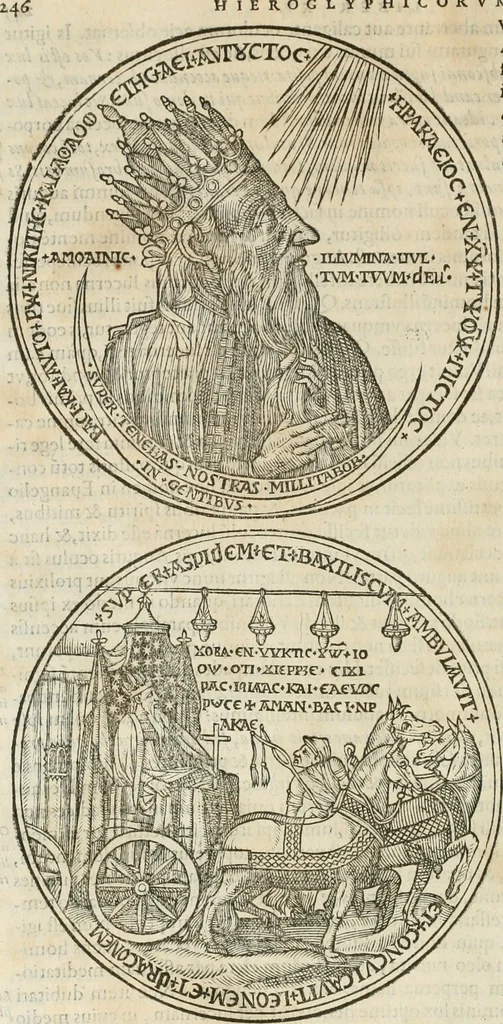 An illustration from Opera Ioan. Goropii Becani, hactenus in lucum non edita: nempe, Hermathena, Heiroglyphica, Vertumnus, Gallica, Francica, Hispanica, 1580, leaf 537