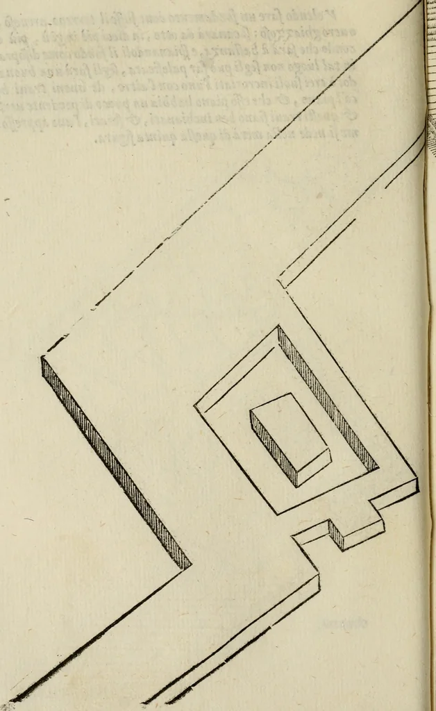 An illustration from Opera nvova di fortificare, offendere et difendere : et far gli alloggiamenti campali, secondo l'uso di guerra : aggiontovi nel fine vn trattato de gl'essamini de' bombardieri, & di far fuochi arteficiati : cosa molto vtile e dilettevole, 1564, leaf 65