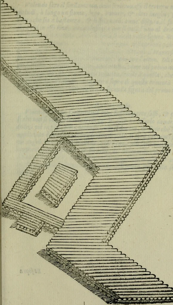 An illustration from Opera nvova di fortificare, offendere et difendere : et far gli alloggiamenti campali, secondo l'uso di guerra : aggiontovi nel fine vn trattato de gl'essamini de' bombardieri, & di far fuochi arteficiati : cosa molto vtile e dilettevole, 1564, leaf 66