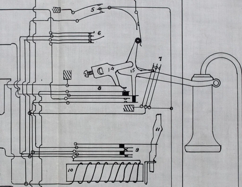 An illustration from Operation and adjustments of the automatic three wire telephone, 1915, leaf 23