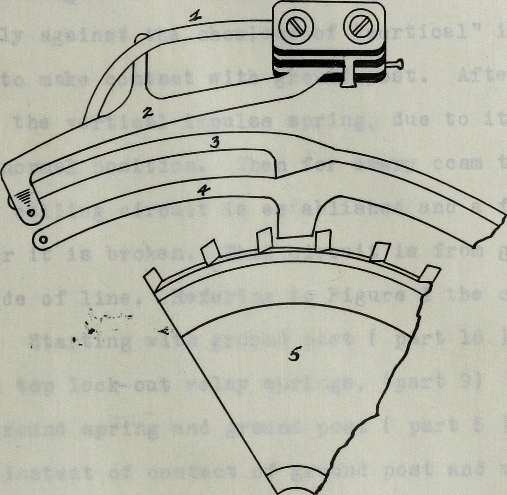 An illustration from Operation and adjustments of the automatic three wire telephone, 1915, leaf 36