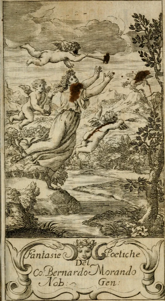 An illustration from Opere del conte Bernardo Morando, nobile genovese, diuise in quattro tomi .., 1662, leaf 6