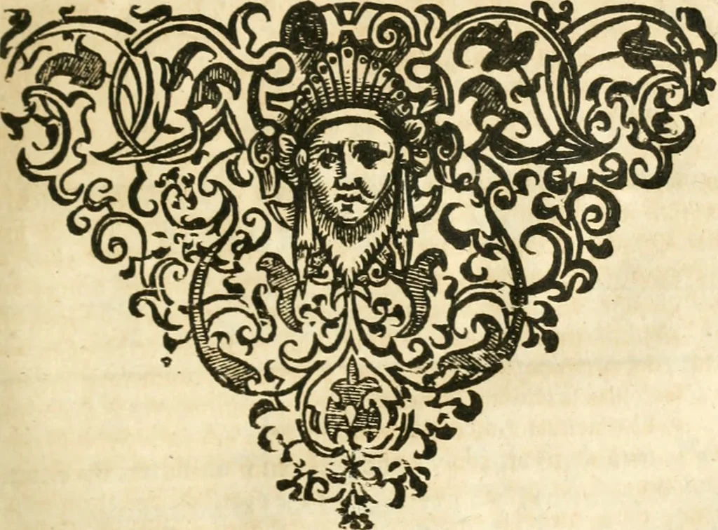 An illustration from Opervm moralivm et civilivm tomus. Qui continet Historiam regni Henrici Septimi, regis Angliae. Sermones fideles, sive Interiora rerum. Tractatum de sapientia veterum. Dialogum de bello sacro. Et Novam Atlantidem. Ab ipso honoratissimo auctore, praeterquam in paucis, latinitate donatus, 1638, leaf 498