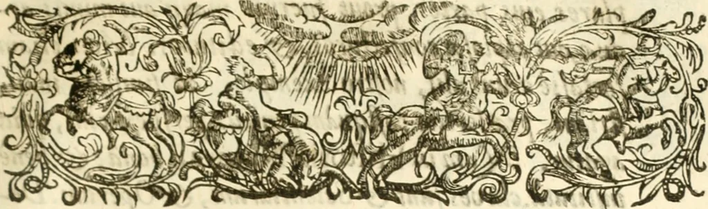 An illustration from Opervm moralivm et civilivm tomus. Qui continet Historiam regni Henrici Septimi, regis Angliae. Sermones fideles, sive Interiora rerum. Tractatum de sapientia veterum. Dialogum de bello sacro. Et Novam Atlantidem. Ab ipso honoratissimo auctore, praeterquam in paucis, latinitate donatus, 1638, leaf 722