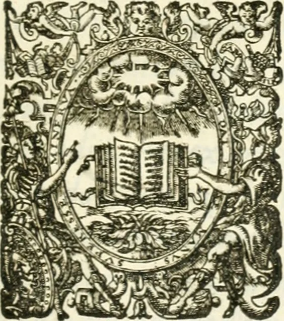 An illustration from Opervm moralivm et civilivm tomus. Qui continet Historiam regni Henrici Septimi, regis Angliae. Sermones fideles, sive Interiora rerum. Tractatum de sapientia veterum. Dialogum de bello sacro. Et Novam Atlantidem. Ab ipso honoratissimo auctore, praeterquam in paucis, latinitate donatus, 1638, leaf 938