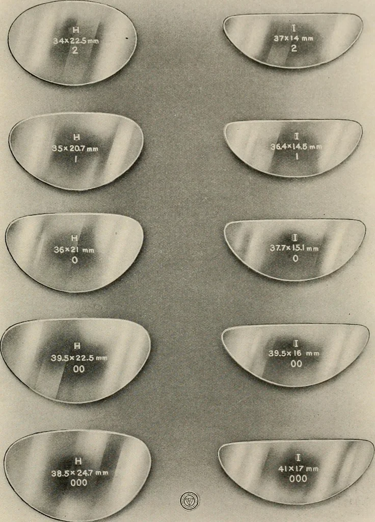 An illustration from Ophthalmic lenses and accessories; lenses, frames, magnifiers and readers .., 1916, leaf 104