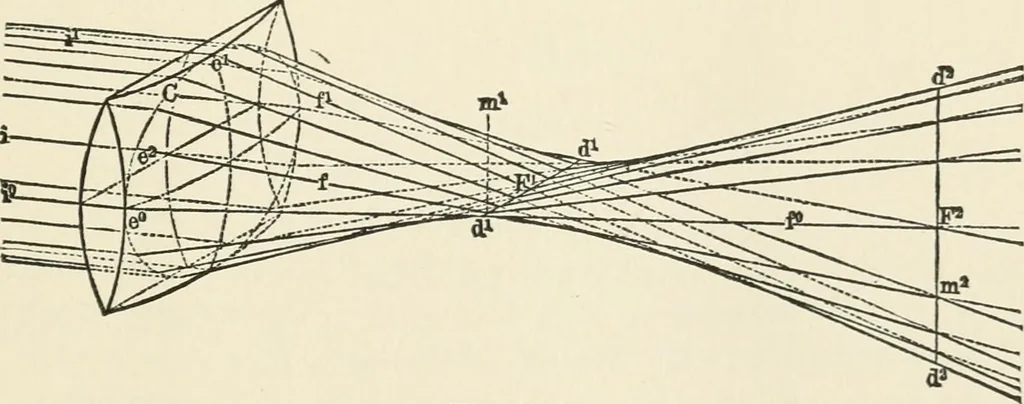 An illustration from Ophthalmic lenses, dioptric formulae for combined cylindrical lenses : the prism-dioptry, and other optical papers, 1900, leaf 36