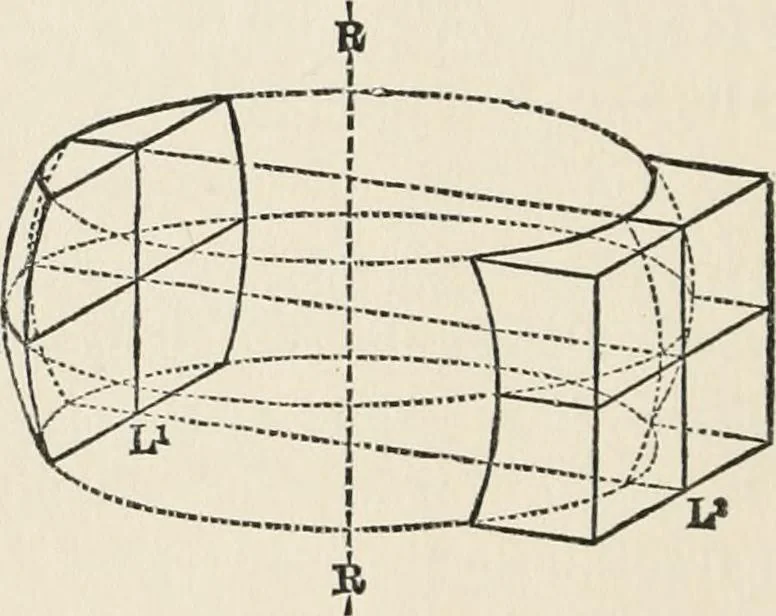 An illustration from Ophthalmic lenses, dioptric formulae for combined cylindrical lenses : the prism-dioptry, and other optical papers, 1907, leaf 47