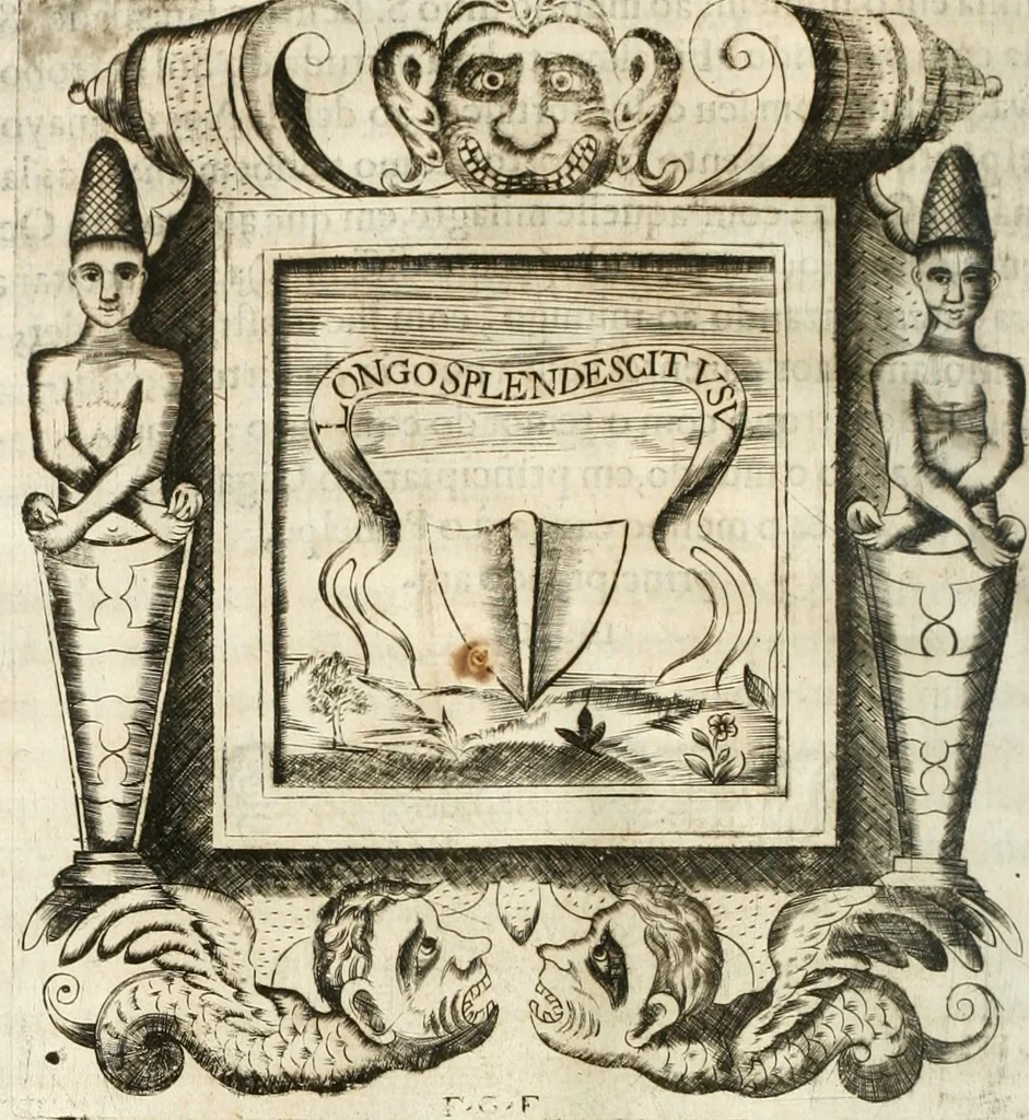 An illustration from O principe dos patriarcas S. Bento : primeiro[-segundo] tomo de sua vida, 1683, leaf 281