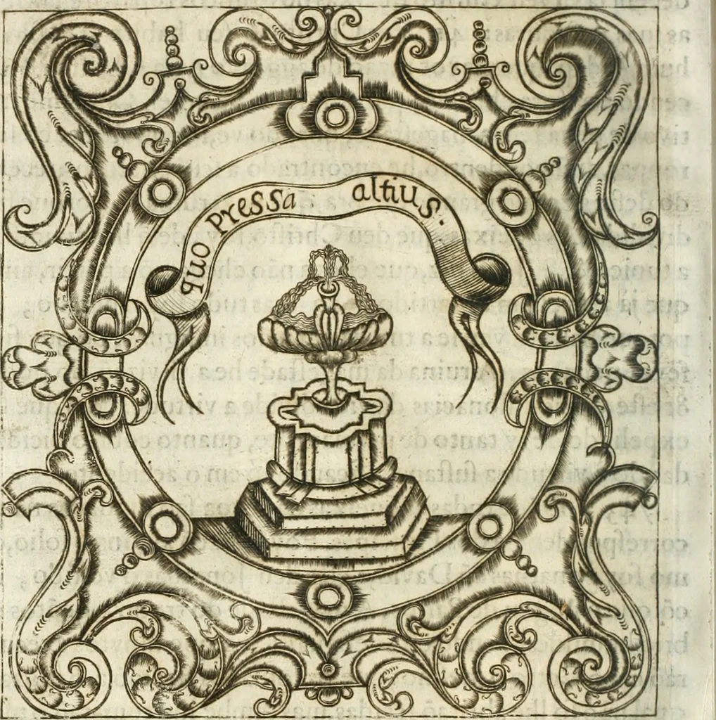An illustration from O principe dos patriarcas S. Bento : primeiro[-segundo] tomo de sua vida, 1683, leaf 345