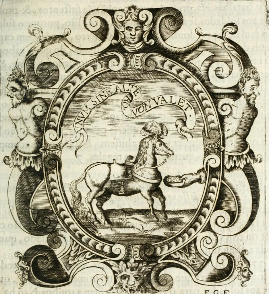 An illustration from O principe dos patriarcas S. Bento : primeiro[-segundo] tomo de sua vida, 1683, leaf 358