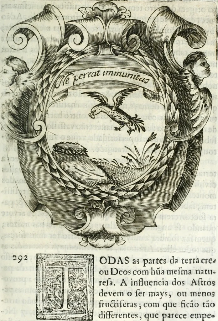 An illustration from O principe dos patriarcas S. Bento : primeiro[-segundo] tomo de sua vida, 1683, leaf 244