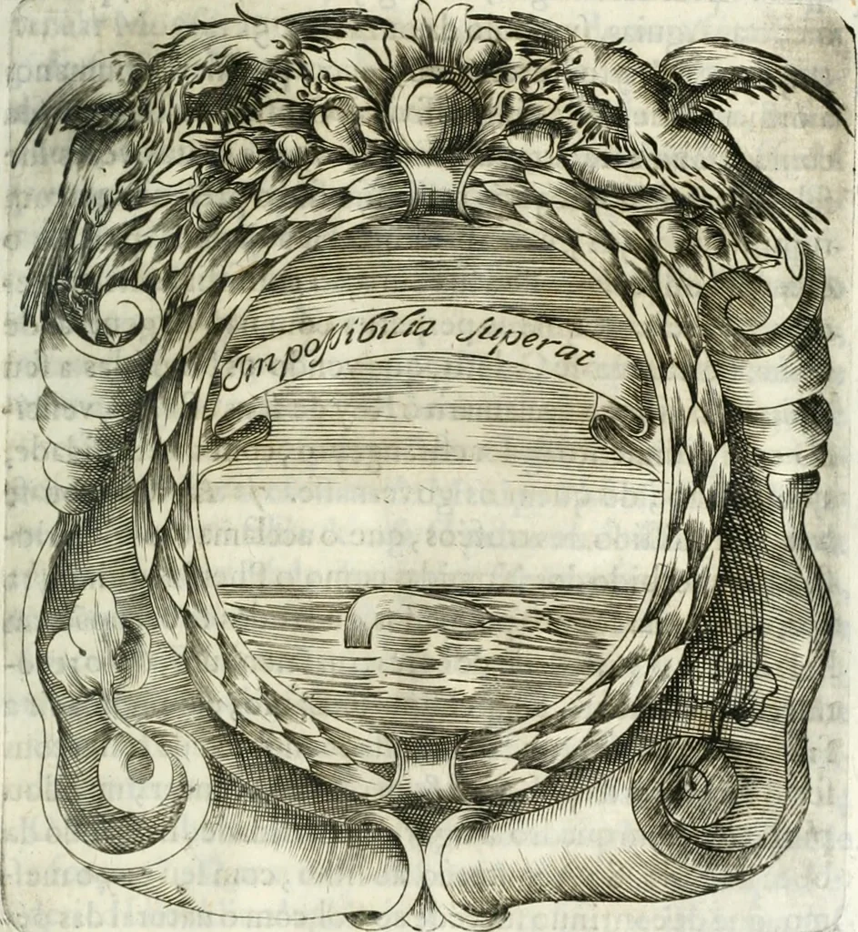 An illustration from O principe dos patriarcas S. Bento : primeiro[-segundo] tomo de sua vida, 1683, leaf 398