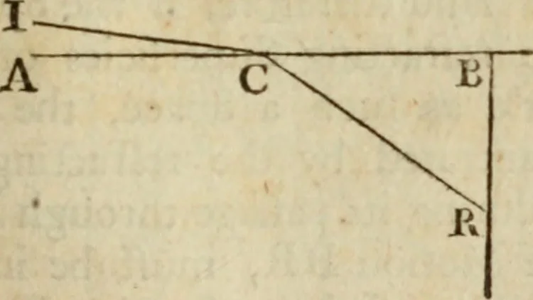 An illustration from Opticks : or, A treatise of the reflections, refractions, inflections and colours of light, 1730, leaf 254