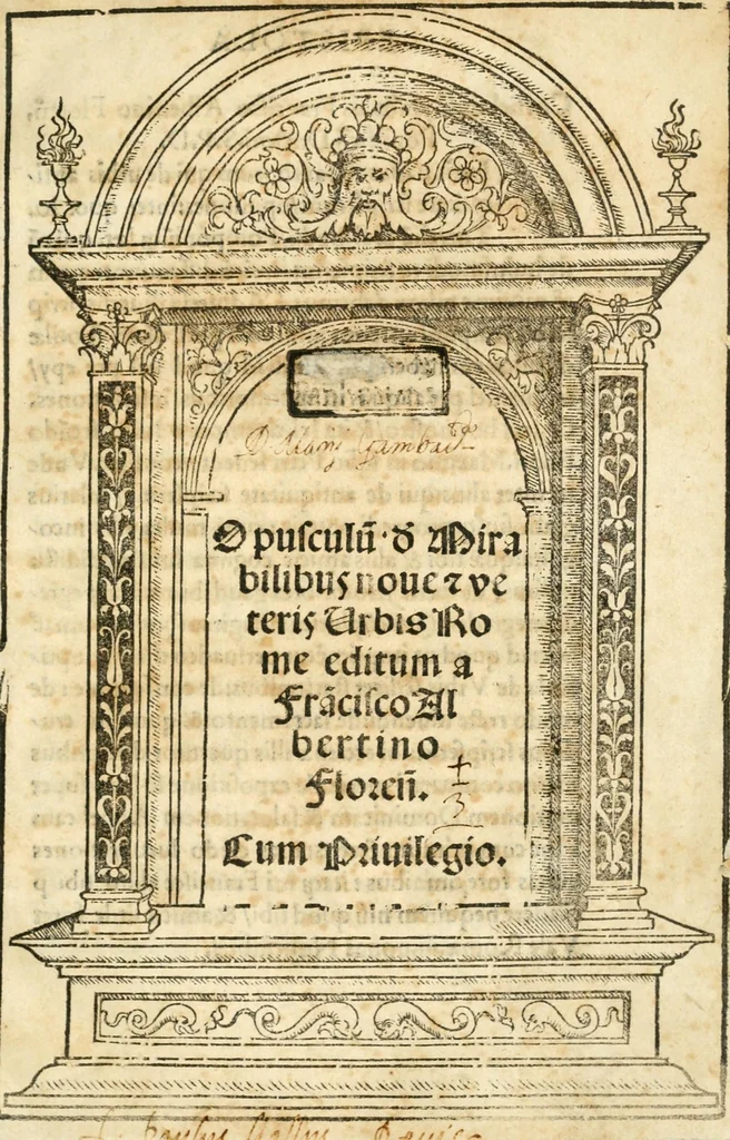 An illustration from Opusculũ ·d mirabilibus noue [et] veteris urbis Rome, 1515, leaf 5