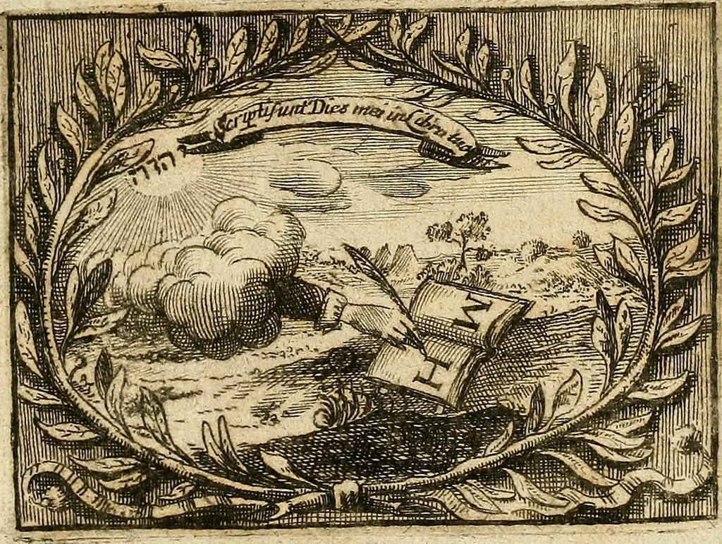 An illustration from Opus polyhistoricum, dissertationibus XXV : De osculis, subnexisq; de Judae ingenio, vita & fine, sacris epiphyllidibus, absolutum : ob variarum gentium, per cuncta mundi climata usitatos ritus, historiarumq[ue] quibus refertum est, amoenitates, materiarumq[ue] ex sacrario theologiae, divae themidos cancellis, & salutaris medicinae theatro petitarum raritatem, maximè curiosum, ex omnium facultatem doctoribus, annalium conditoribus, & geographis, improbo labore, & indefesso studio concinnatum, 1680, leaf 8