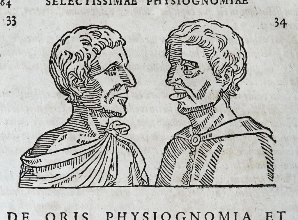 An illustration from Opvs mathematicvm octo libros complectens : innvmeris propemodvm figvris idealibvs manvvm et physiognomiae, aliisqve adornatvm, qvorvm sex priores libri absolutissimae cheiromantiae theoricam, praxim, doctrinam, artem, & experientiam verissimam continent : septimus physiognomiae dispositionem, hominumque omnium qualitates & complexiones : octauus periaxiomata de faciebus signorum, & quid sol in vnaquaque domo existens, natis polliceatur : remedia quoq; omnium aegritudinum complectitur : et naturalem astrologiam atq; effectus lunae quoad diuersas aegritudines : item isagogen astrologiae iudiciariae, & totius diuinatricis artis encomia ..., 1562, leaf 480