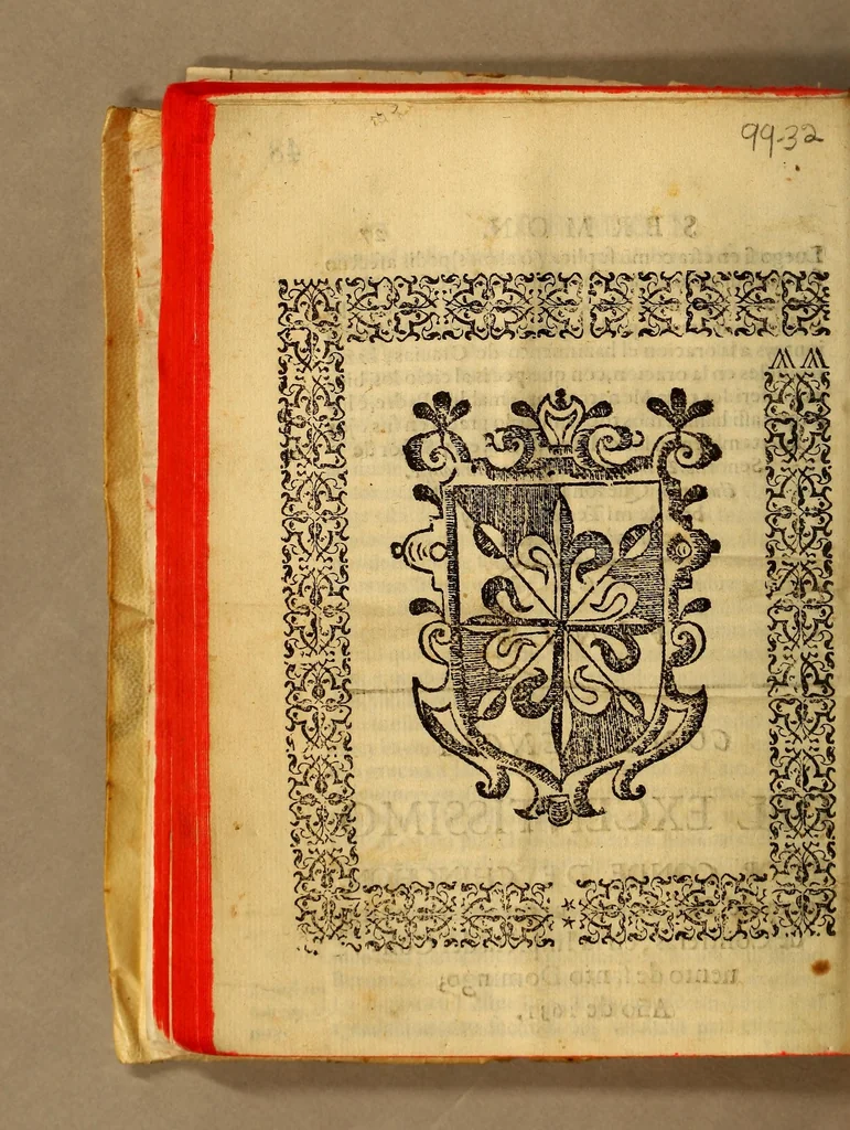 An illustration from Oracion evangelica, : que predicada en la Cathedral de Lima al juramento, que hizieron los señores virrey, arçobispo, audiencia, ambos cabildos, y demas de la ciudad, de tener, y defender la Concepcion Santissima de Maria el dia de su fiesta,, 1655, leaf 4