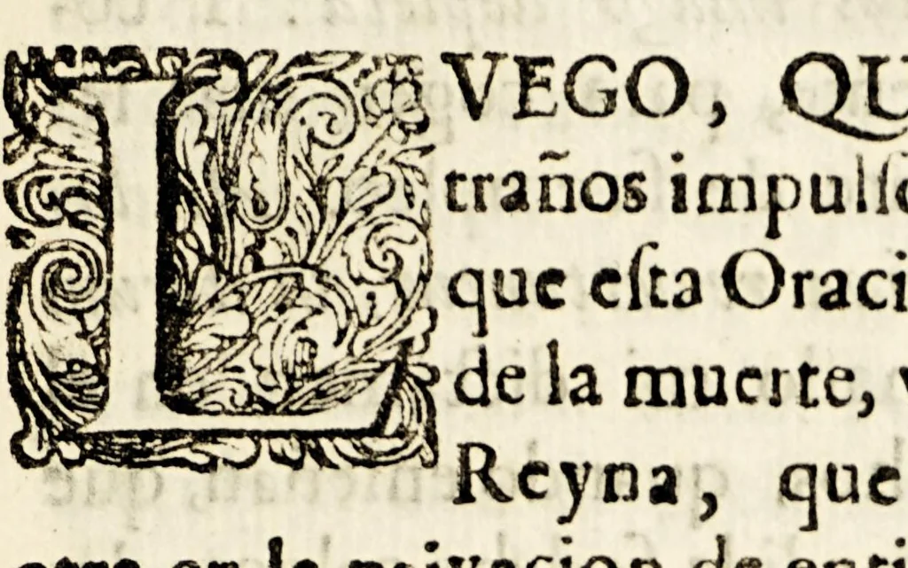 An illustration from Oracion funebre, que hizieron sus esclarecidas obras â la muerte de nuestra serenissima reyna doña Mariana de Austria: : en el dia, que obsequioso, triste, y agradecido celebrò las honras de su cessarea magestad, el illustre, y religioso convento de N.P.S. Francisco de la ciudad de Zacatecas, con asistencia del clero, religiones, y la ciudad plena., 1697, leaf 9