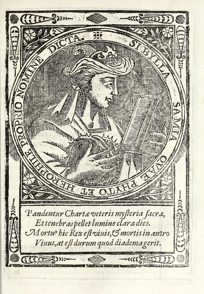 An illustration from Oraculos delas doçe sibilas, profetisas de Christo n[uest]ro Señor entre los gentiles, 1621, leaf 129