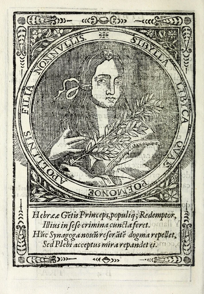 An illustration from Oraculos delas doçe sibilas, profetisas de Christo n[uest]ro Señor entre los gentiles, 1621, leaf 42