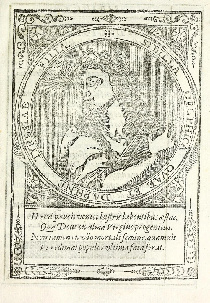 An illustration from Oraculos delas doçe sibilas, profetisas de Christo n[uest]ro Señor entre los gentiles, 1621, leaf 53