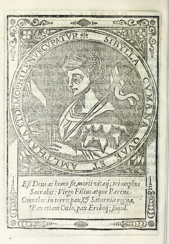 An illustration from Oraculos delas doçe sibilas, profetisas de Christo n[uest]ro Señor entre los gentiles, 1621, leaf 64