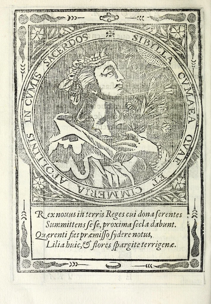 An illustration from Oraculos delas doçe sibilas, profetisas de Christo n[uest]ro Señor entre los gentiles, 1621, leaf 88
