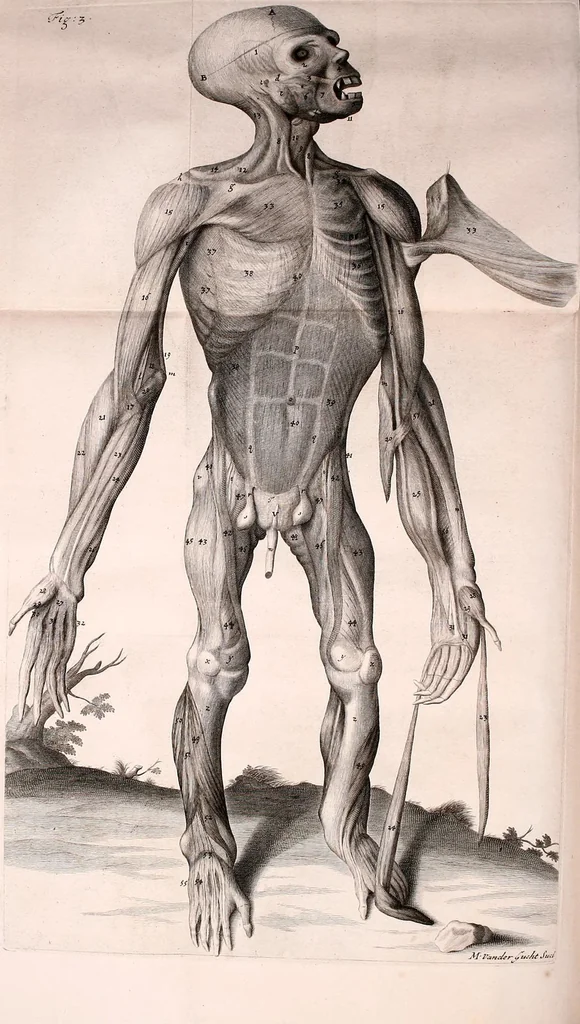 An illustration from Orang-outang, sive homo sylvestris: or, The anatomy of a pygmie compared with that of a monkey, an ape, and a man. To which is added, A philological essay concerning the pygmies, the cynocephali, the satyrs, and sphinges of the ancients. Wherein it will appear that they are all either apes or monkeys, and not men, as formerly pretended, 1699, leaf 126