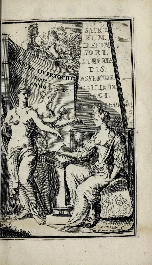 An illustration from Oranjes overtogt naar Engeland, of, Beschryvinge van Romein de Hooges printen : vertoonende de aanmerkelijkste zaaken, van de overtogt van Zyn Koninglijke Hoogheid de heer prinse van Oranje tot aan deszelfs krooning toe, voorgevallen : met byschriften, verklaaringen, en medalien vercierd, 1689, leaf 5