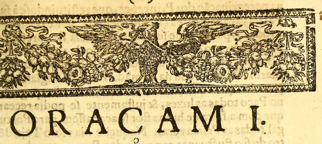 An illustration from Oraçoens gratulatorias na feliz vinda da muito alta, e muito poderosa rainha da Gram Bretanha, : compostas, e recitadas na Igreja da Divina Providencia à nobreza de Portugal nas tres ultimas tardes do mez de janeiro de 1693., 1693, leaf 13